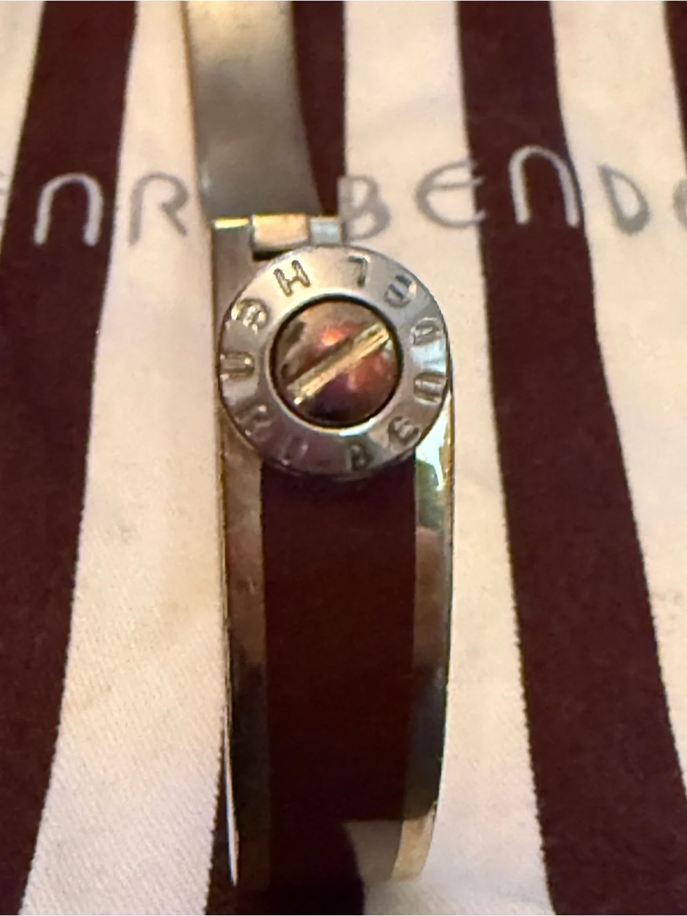 Henri Bendel Women's Striped Enamel Bangle Set in Orange and Brown